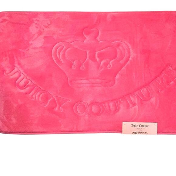 Juicy Couture Home Crown Logo Memory Foam Plush Bath Rug - Picture 2 of 6